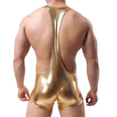 Gold PU Leather Bodysuit